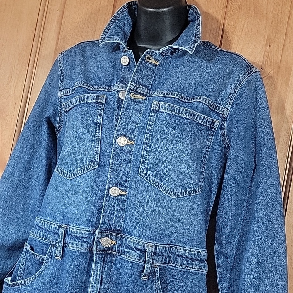 GAP Womens Denim Coverall Jumpsuit Petite Small 6/28 - Picture 4 of 14